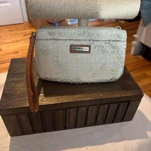 Tommy Hilfiger Gold and Tan Wristlet